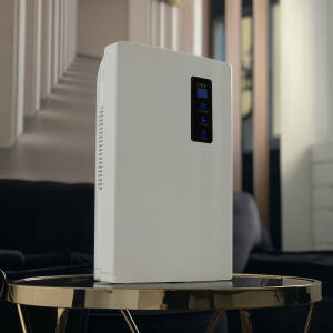 Kompakt 2-i-1 avfukter med stillegående drift og avløpstilkobling – 1,8 L kapasitet