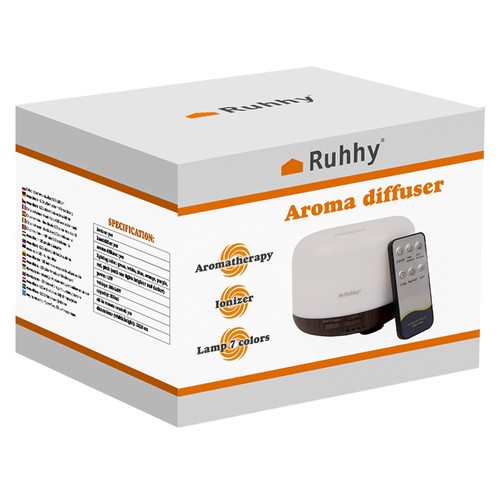 Aromadiffuser & LED-luftfukter med fjernkontroll – stillegående drift, automatisk avstenging