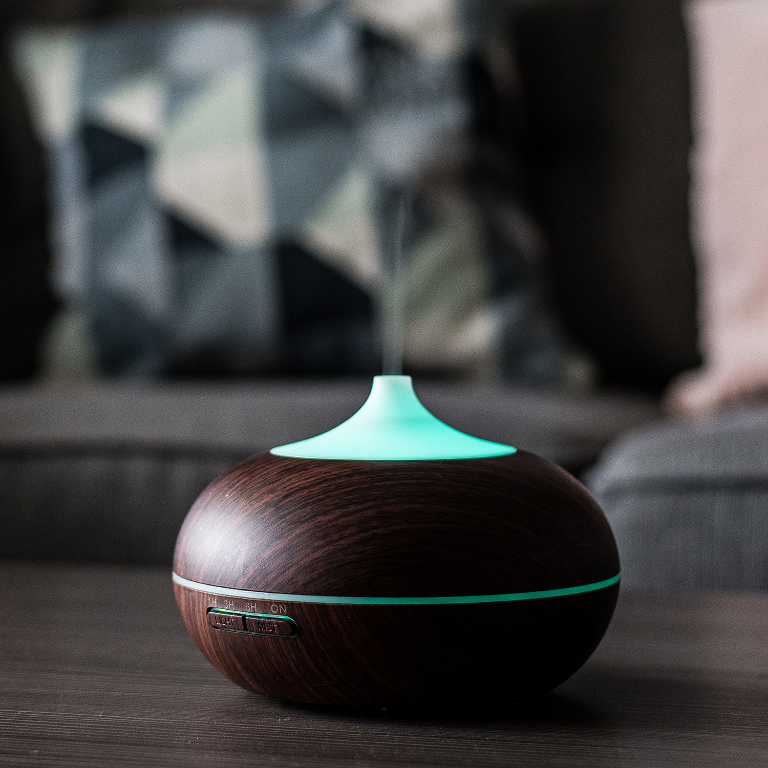 Aroma Luftfukter LB 300 ml – fjernkontroll & LED (brun)