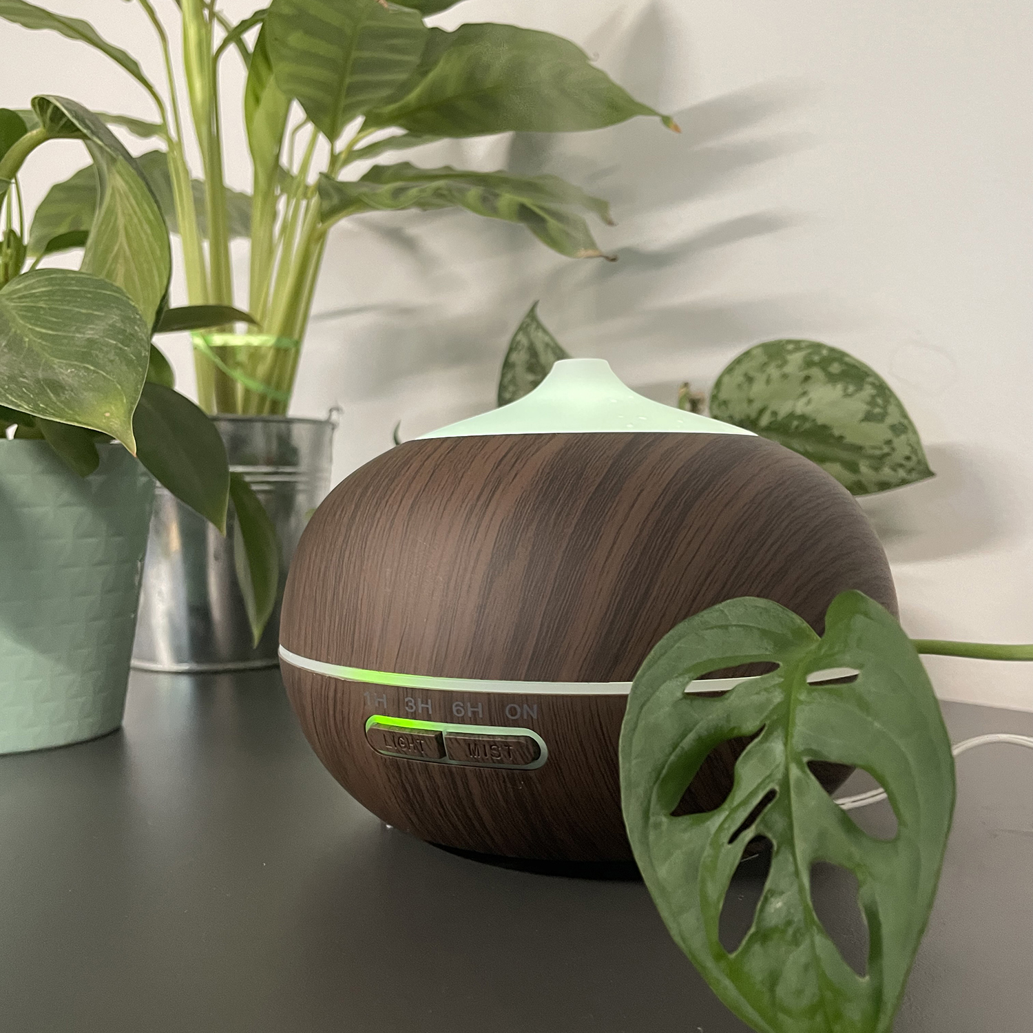 Aroma Luftfukter LB 300 ml – fjernkontroll & LED (brun)