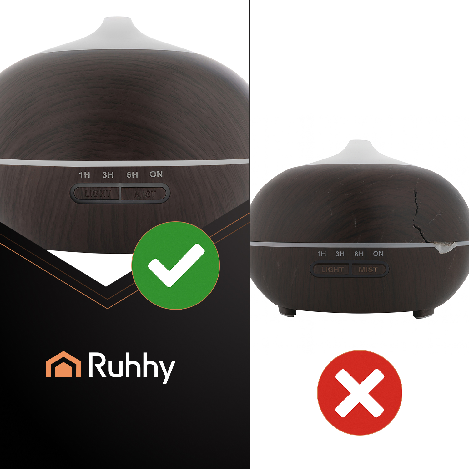 Aroma Luftfukter LB 300 ml – fjernkontroll & LED (brun)