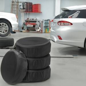 4-pakning universelle dekk- og felgbeskyttere 17–20” – holdbare overtrekk for transport og lagring