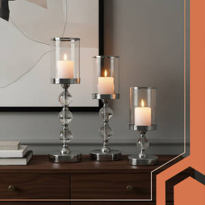 Sett med 3 lyslykter / lysestaker