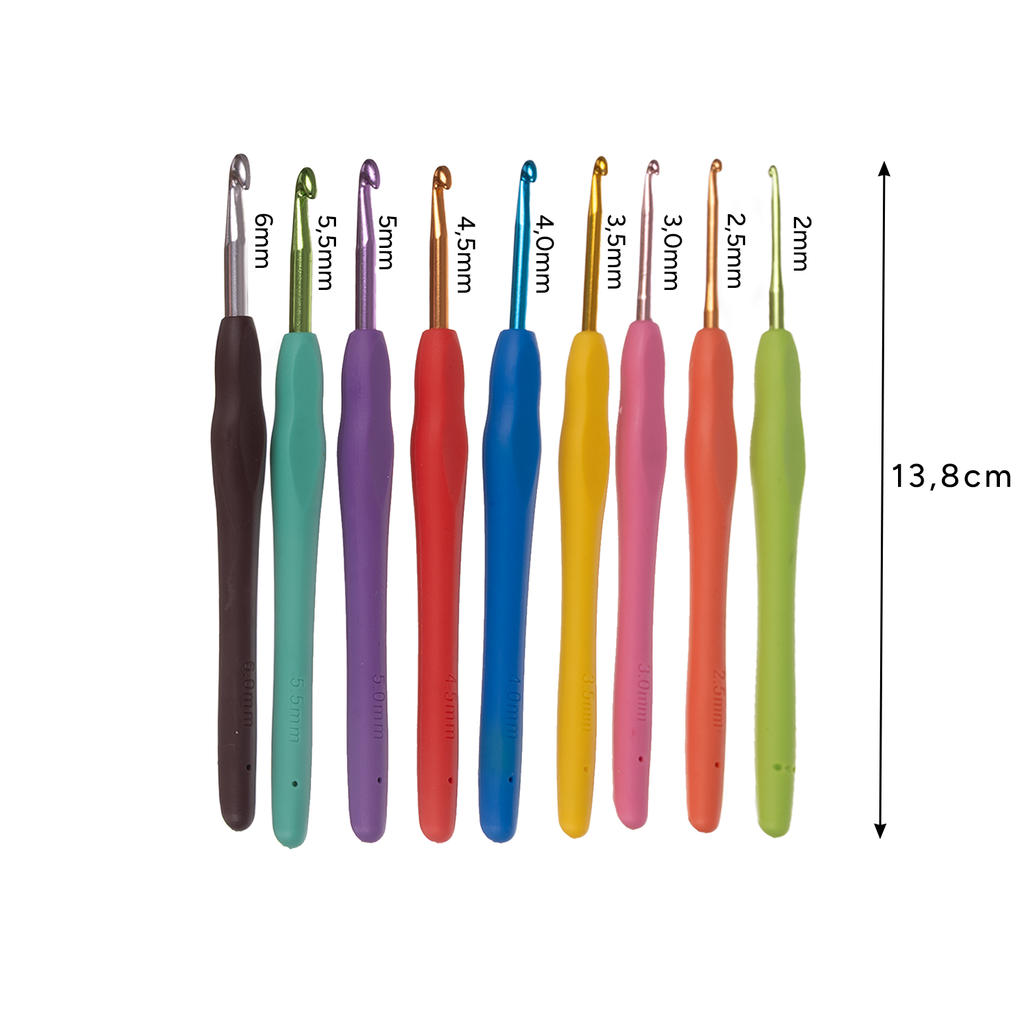 Komplett heklesett 58 deler – heklenåler 0,6–6,0 mm + tilbehør i organisert etui