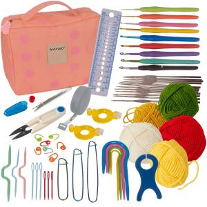 Komplett heklesett 58 deler – heklenåler 0,6–6,0 mm + tilbehør i organisert etui