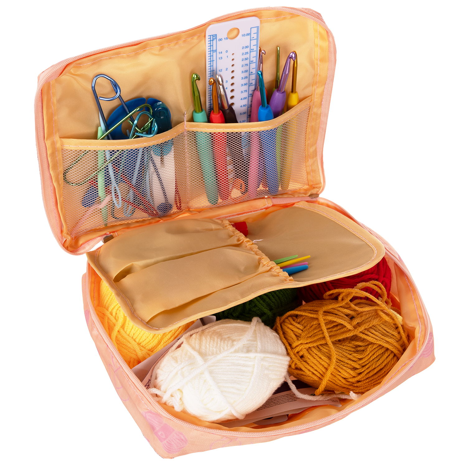 Komplett heklesett 58 deler – heklenåler 0,6–6,0 mm + tilbehør i organisert etui