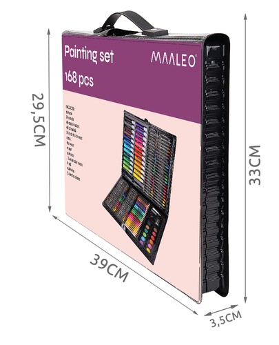 Tegne- og malersett 168 deler – i praktisk koffert