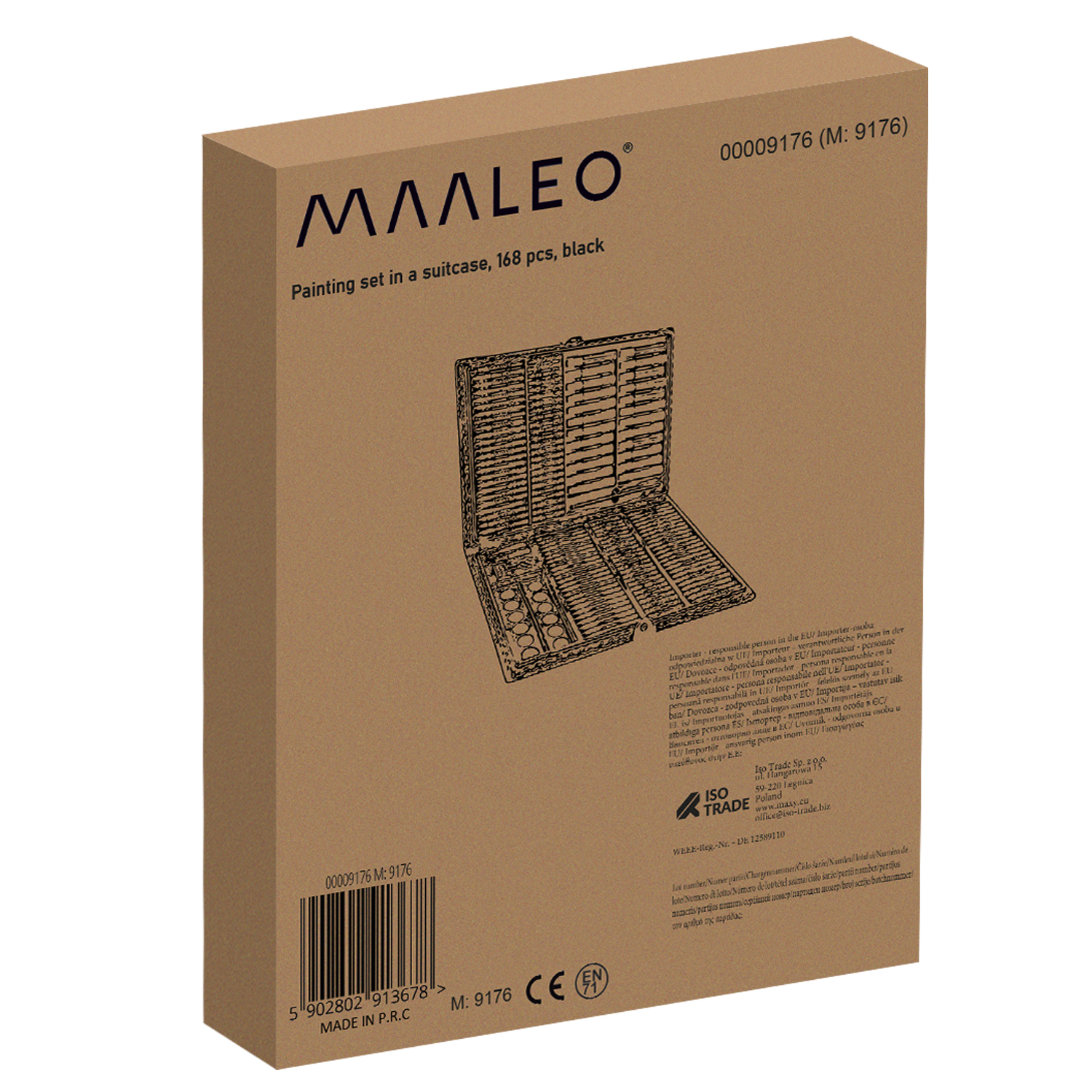 Tegne- og malersett 168 deler – i praktisk koffert