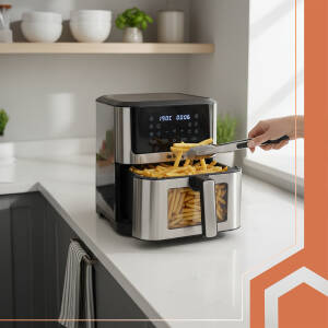 Airfryer XXL 8L – frityrkoker med non-stick-belegg, LED-display og 10 programmer