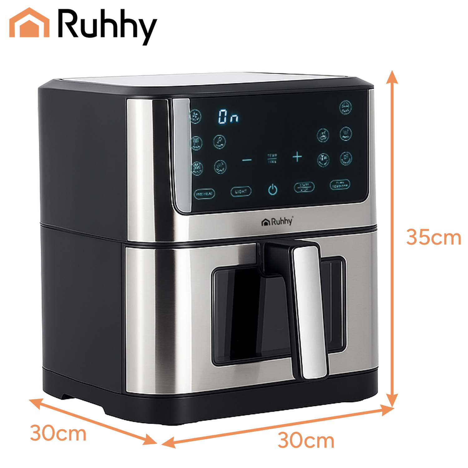 Airfryer XXL 8L – frityrkoker med non-stick-belegg, LED-display og 10 programmer