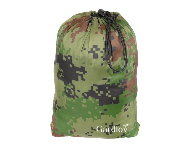 Camouflage hengekøye med integrert myggnett – perfekt for camping og eventyr