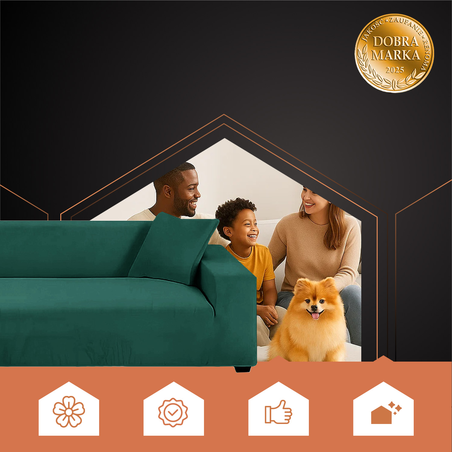 Vannett hjørnesofatrekk i elastisk velur – grønn, passer 190–230 cm