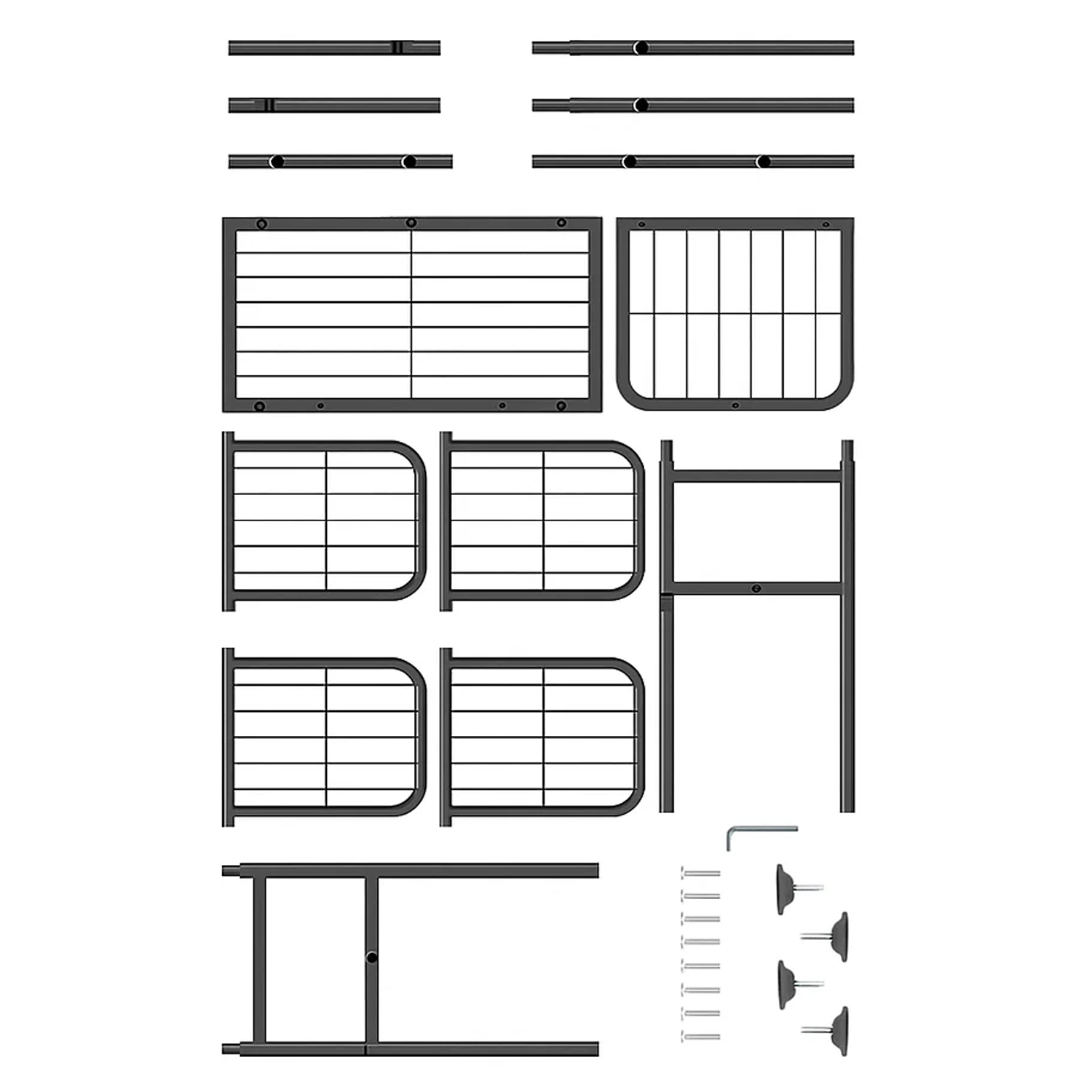 Stilrent plantestativ i metall med 6 hyller – 41 × 22 × 106 cm, svart
