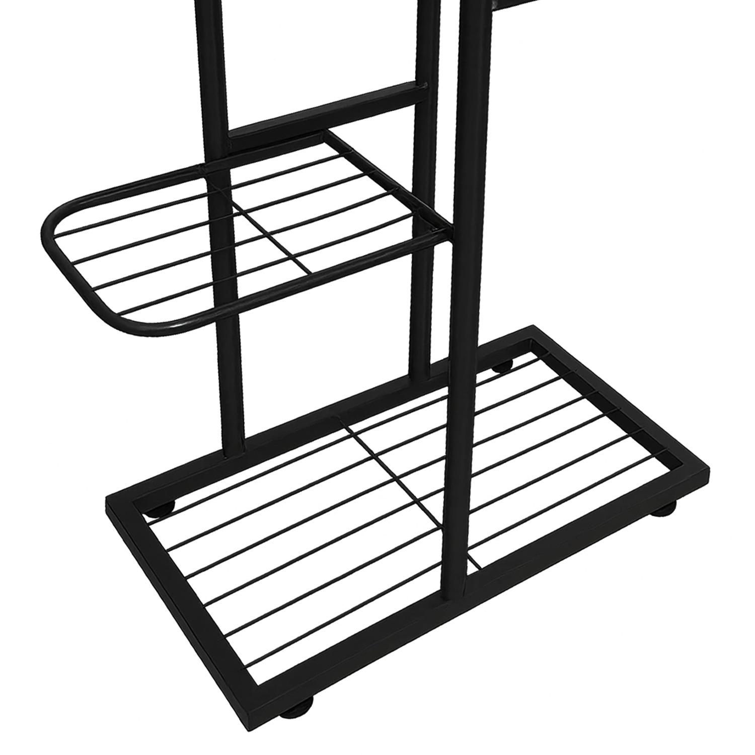 Stilrent plantestativ i metall med 6 hyller – 41 × 22 × 106 cm, svart
