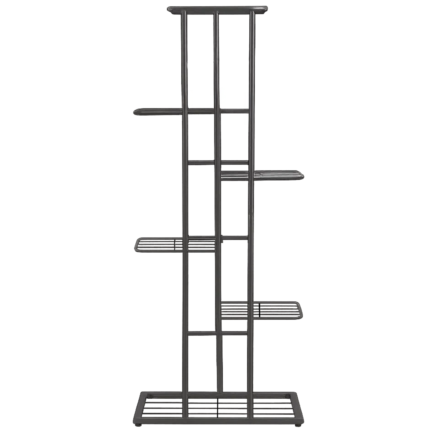 Stilrent plantestativ i metall med 6 hyller – 41 × 22 × 106 cm, svart