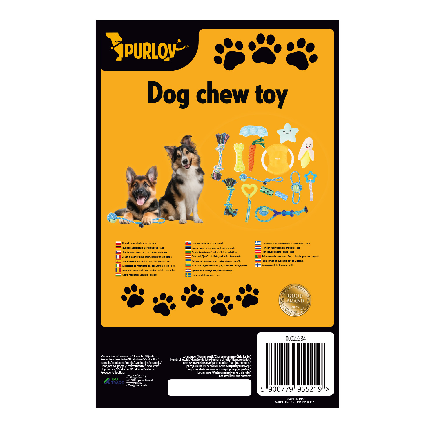 16-delt hundelekesett – tauleker, biteleker & praktisk tilbehør