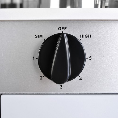 Stort trelekekjøkken med tilbehør, lys & lyd – 80 × 24 × 80,5 cm (eik/grå)