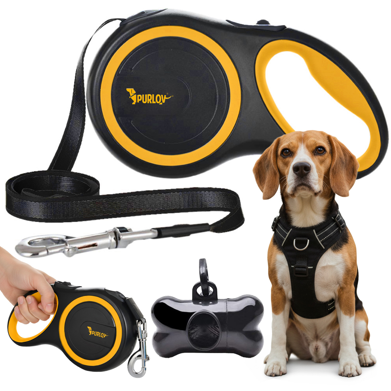 Hundebånd 5 m – sterkt fleksibånd med sikker låsemekanisme