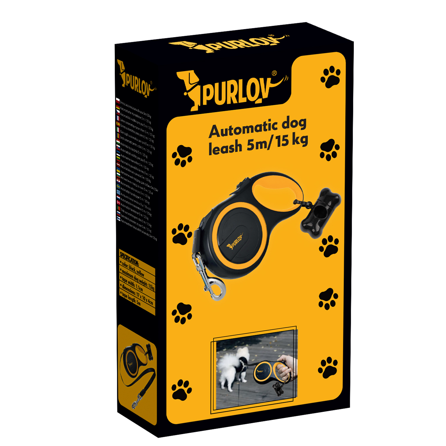 Hundebånd 5 m – sterkt fleksibånd med sikker låsemekanisme