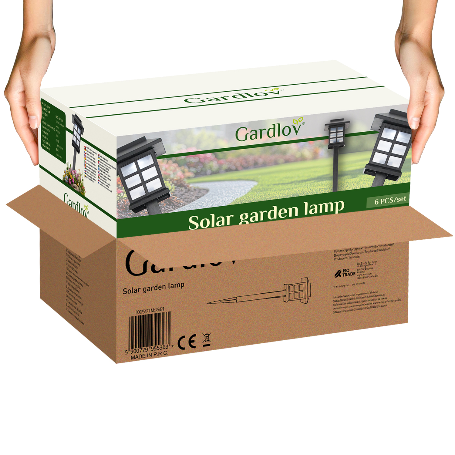 Solcelledrevne LED-hagelamper – 6-pakning kaldhvitt lys, vanntette med automatisk skumringssensor