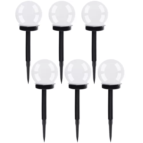 Sett med 6 solcelledrevne hageballer – 9 cm