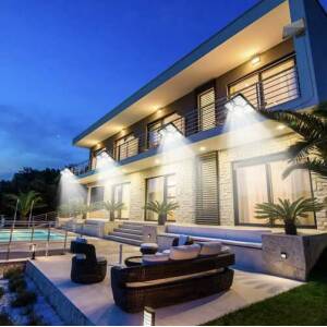 Utendørs solcellebelysning med 220 dioder