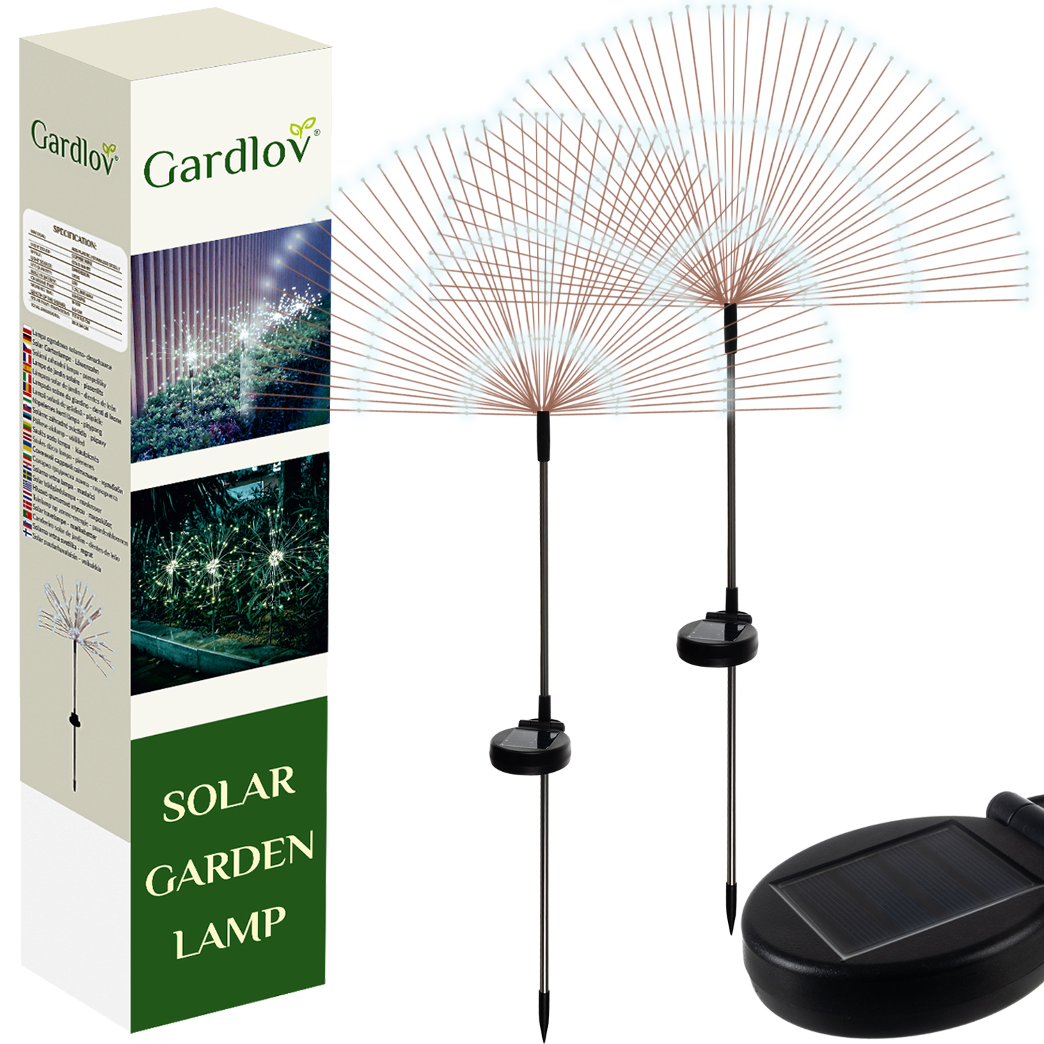 Solcelledrevne løvetannlamper 2-pakning – utendørsbelysning med kaldhvite LED og IP65-klassifisering