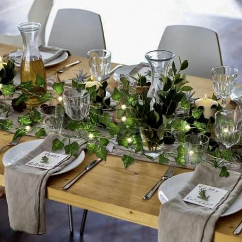 Kunstig eføylenke 2,1 m – 50-LED lyslenke