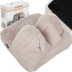 Plysj fotmassasjer – beige, med varme og flere massasjeprogrammer