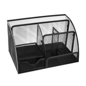 Skrivebordsholder i nettingmateriale – svart penneholder