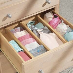 Bambus skuffedelere – teleskopmodell i 4-pakning for fleksibel og pen skuffeorganisering