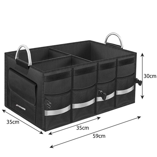 Bil- og bagasjeorganisator 50 L – sammenleggbar oppbevaring 59 × 30 × 35 cm