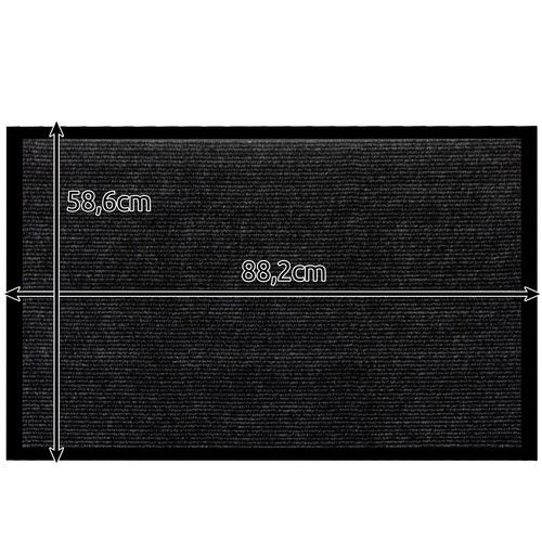 Svart entrématte 90 × 60 cm