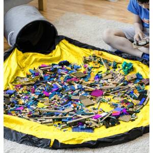 Leketeppe 135 cm – 2-i-1 med smart oppbevaringsløsning