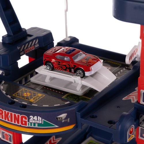 Lekegarasje med 4 nivåer – heis, lys & lyd inkl. biler og helikopter