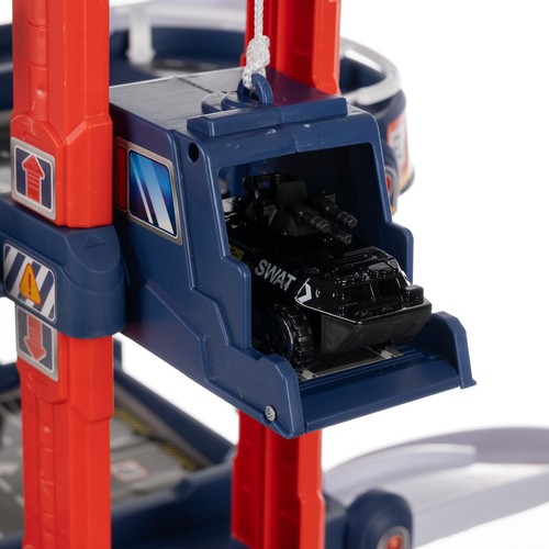 Lekegarasje med 4 nivåer – heis, lys & lyd inkl. biler og helikopter