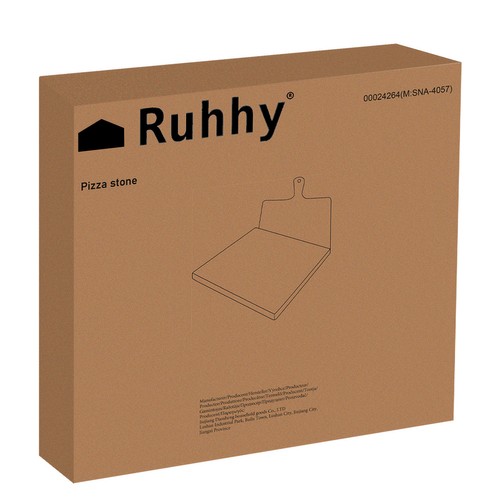 Pizzastein i granitt med pizzaspade i bambus – 2-i-1 sett