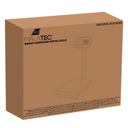 Digital pakkevekt 100 kg – 50 g presisjon med rustfri plattform 40 × 30 cm