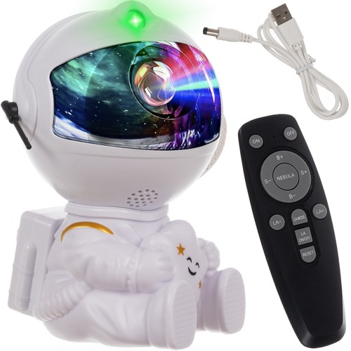 LED stjerneprojektor Astronaut – projektorlampe med fjernkontroll, nattlampe for barn