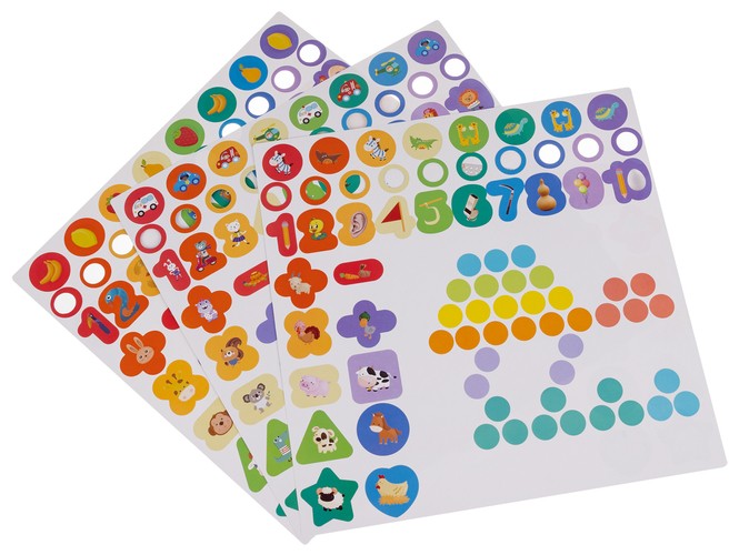 Lærende trepuslespill for barn – tall, former og fargeperler 30 × 30 × 7,5 cm