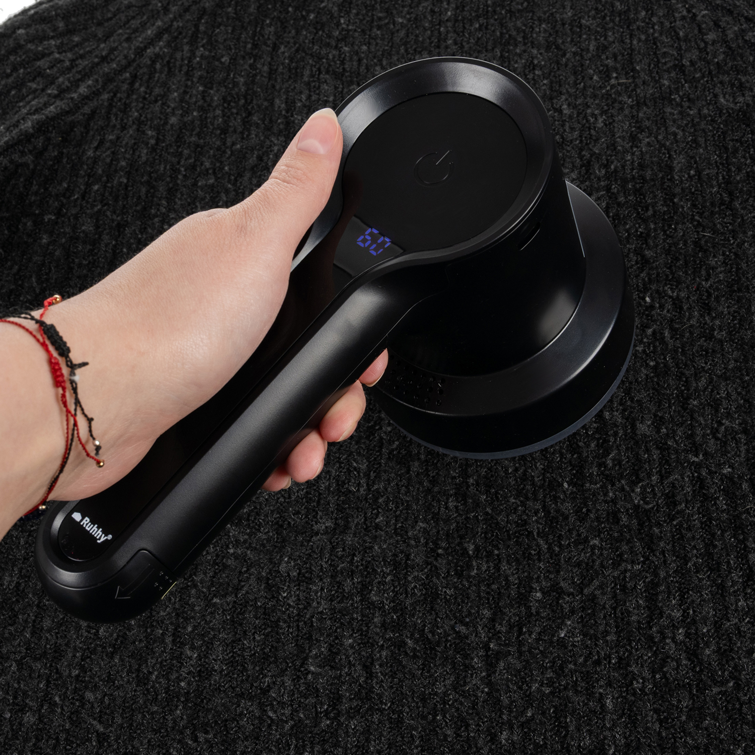 2-i-1 lofjerner og tekstilbørste – elektrisk, trådløs, kraftig og utstyrt med 4 rustfrie blader + tilbehør