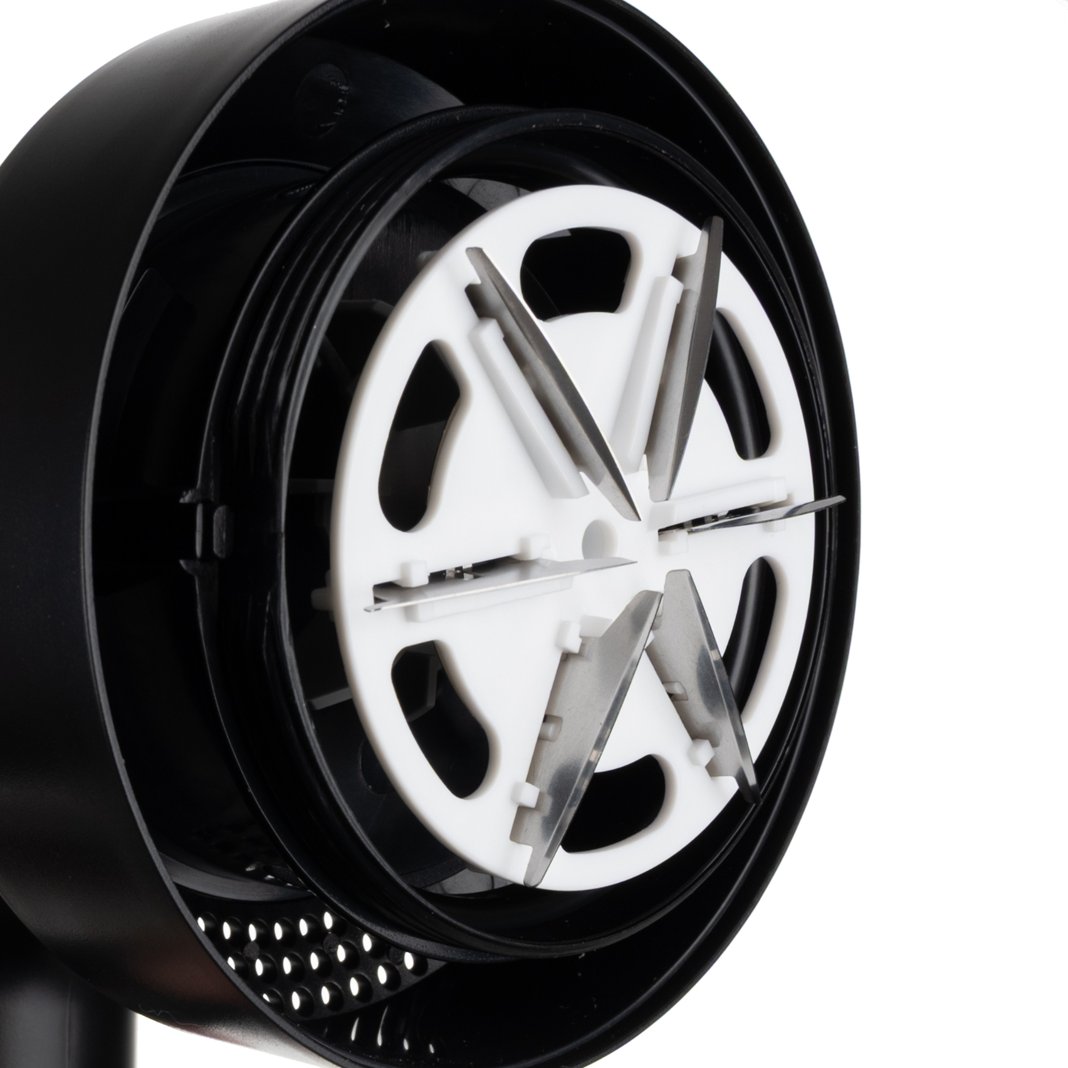 2-i-1 lofjerner og tekstilbørste – elektrisk, trådløs, kraftig og utstyrt med 4 rustfrie blader + tilbehør