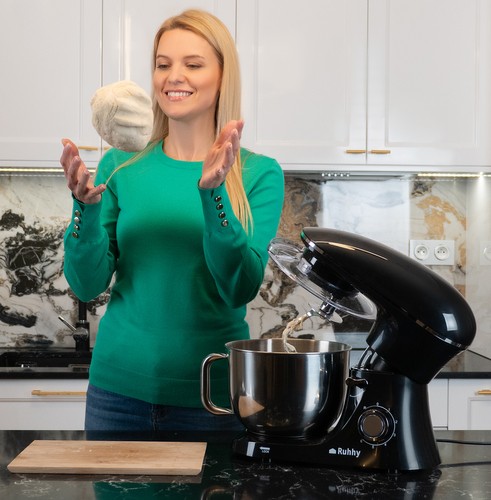 Kjøkkenmaskin 6,2 liter – 2200W kjøkkenmikser med tilbehør