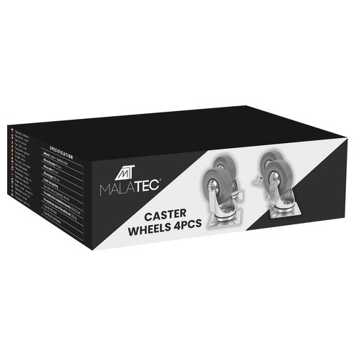4-pakning møbelhjul – tåler opptil 220 kg