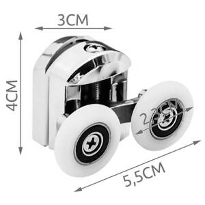 8-pakning hjul til dusjkabinett – universalmodell
