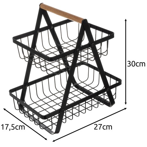 Tovånings fruktkurv – metall med trehåndtak