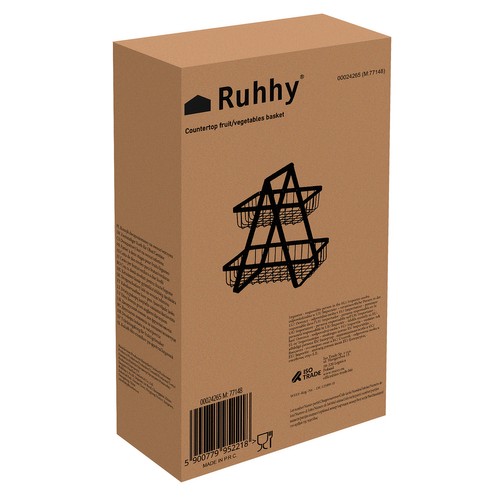 Tovånings fruktkurv – metall med trehåndtak