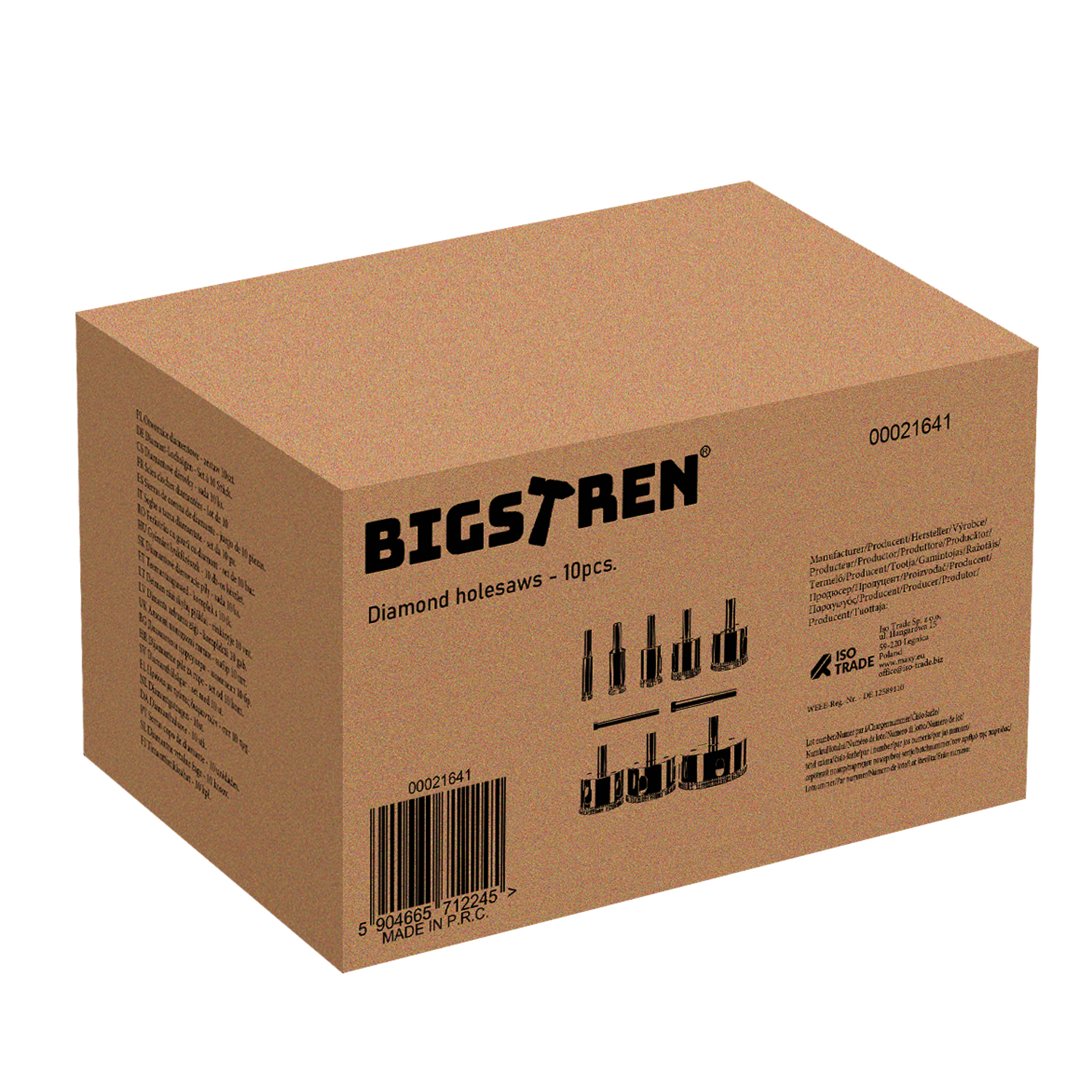 Sett med 10 ulike hullsager