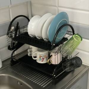 Tørkestativ med 2 nivåer – holdbar konstruksjon i jern, 37 × 53 × 25 cm