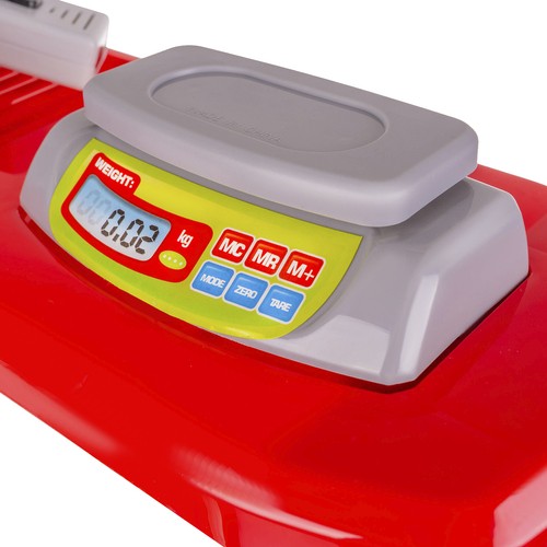 Matbutikk-leke – kasseapparat med lyd, tilbehør og handlevogn for barn